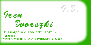 iren dvorszki business card